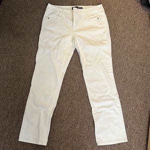 White straight leg jeans